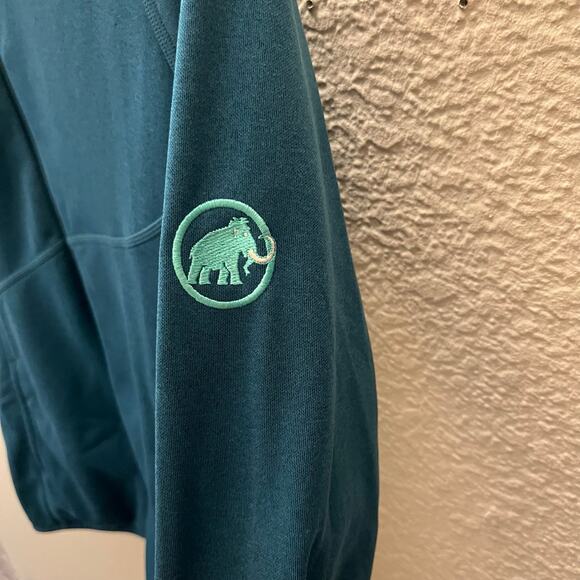 Mammut Women’s Performance Fleece Jacket Small Teal Full Zip Hiking Midlayer - Picture 4 of 8